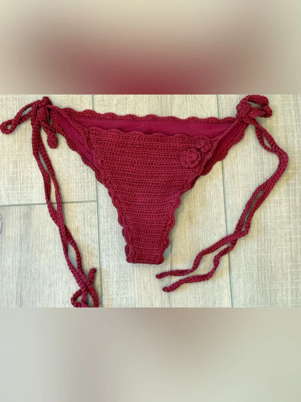 NEW FRANKIES BIKINIS RUBY MACKENZIE STRING CROCHET BIKINI SWIMSUIT BOTTOMS XL